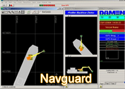 The NAVGUARD software application package consists of modules for visualisation on board the dredger, for calculation and plotting at the office and for gathering hydrografic data.